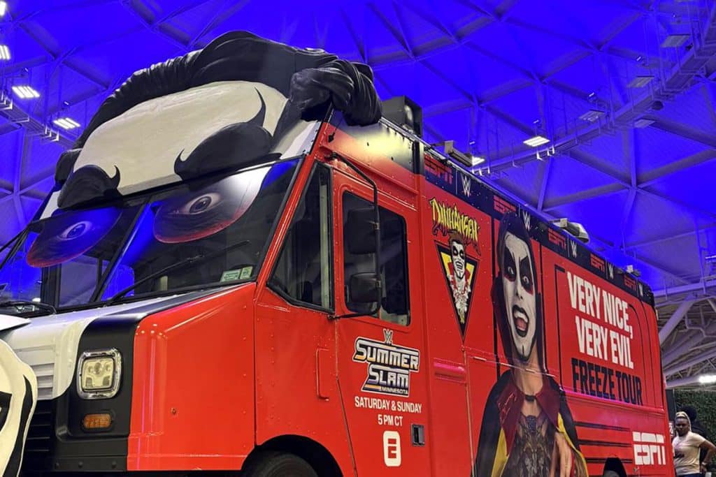 ESPN x WWE SummerSlam Danhausen Freeze Tour custom fabricated food truck
