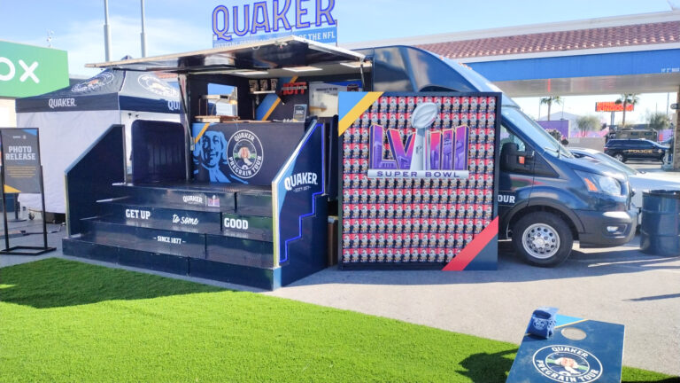 mobile tour promo van Nvs visuals experiential event fabrication superbowl visuals