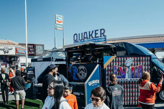 Mobile Activation Tour Branding Pepsi Quakers mobile tour promo van Nvs visuals experiential event fabrication superbowl visuals