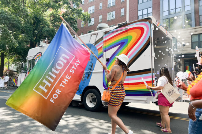 mobile-tour-branded-food-truck-pride-event-hilton-10 Mobile branded food truck activation - NVS promo fleet. Pride parade vehicle