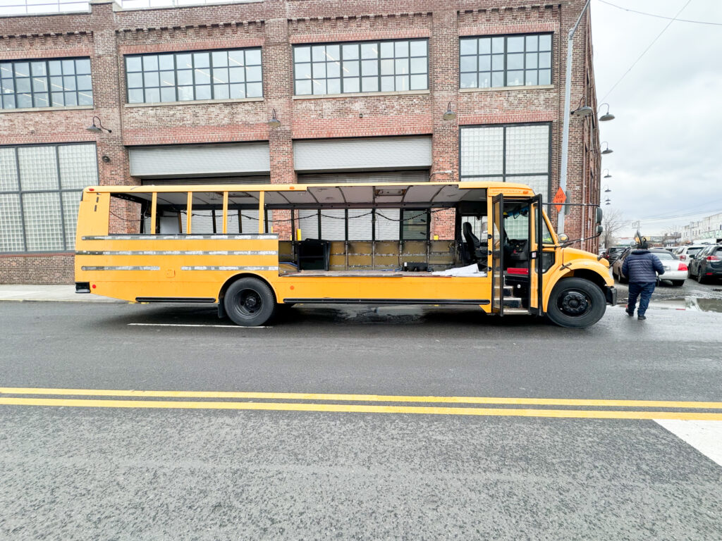 mobile experiential vehicle pop up - school bus programming tour