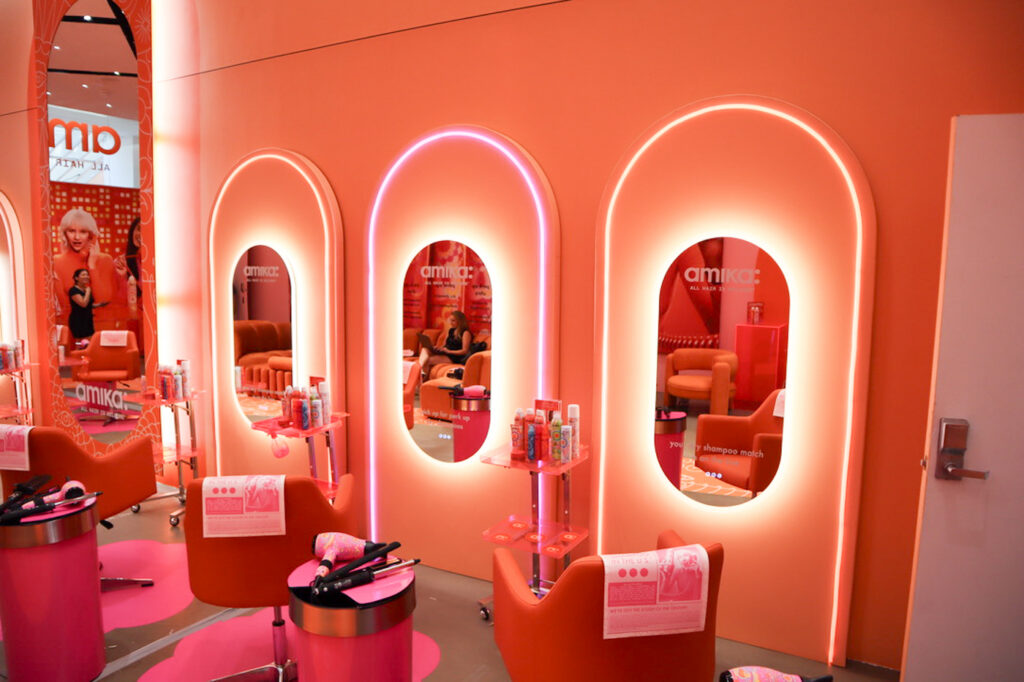 Amika Pop Up Visuals Events Fabrication Retail pop-up graphics, visuals, event graphics, pop-up fabrication