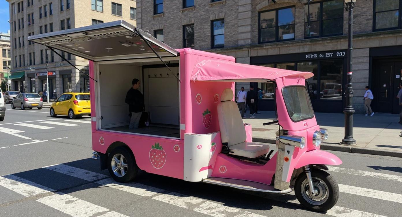 branded tuk tuk activation experiential trailer tuk tuk coffee pop up electric vehicle