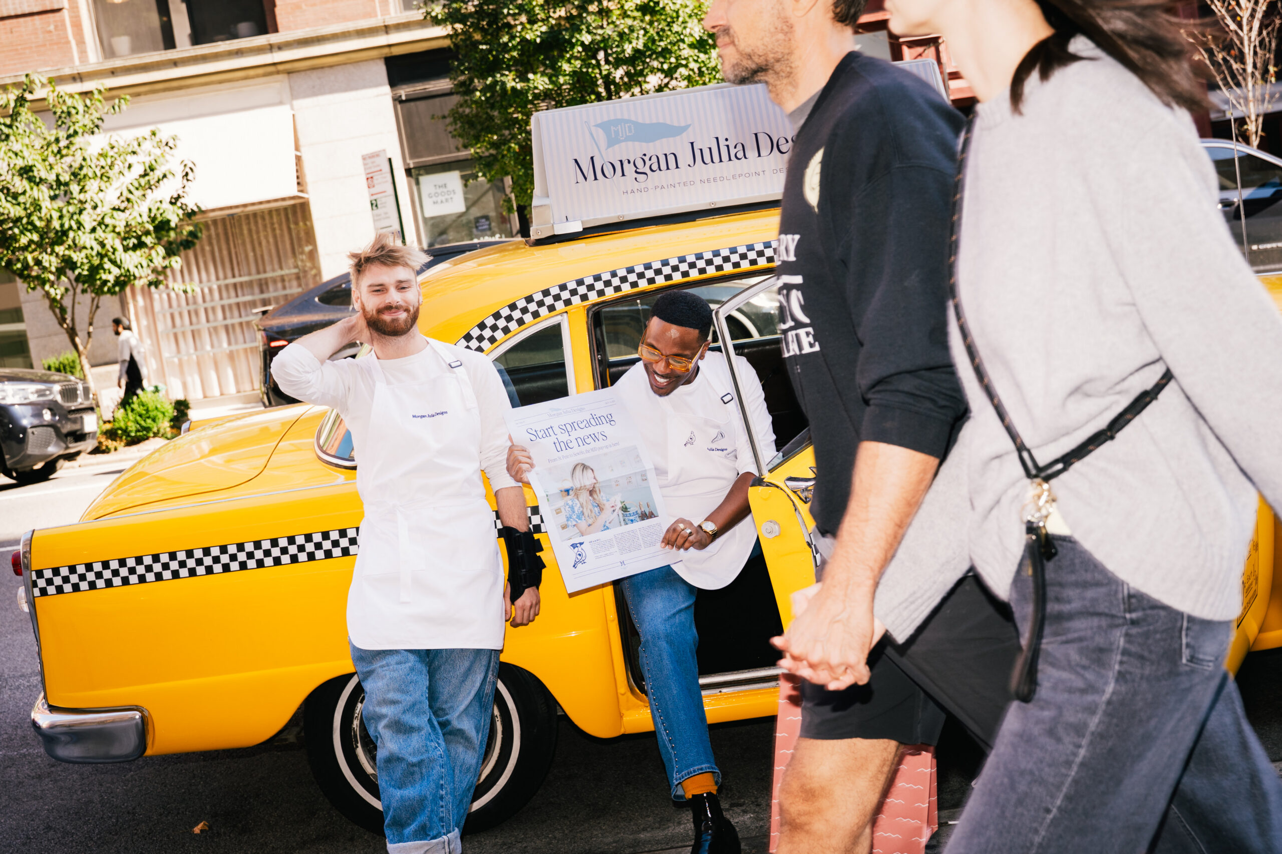 Classic New York Checkered Cab converted into a branded experiential vehicle for retail and photo activations, wrapped and detailed in-house.