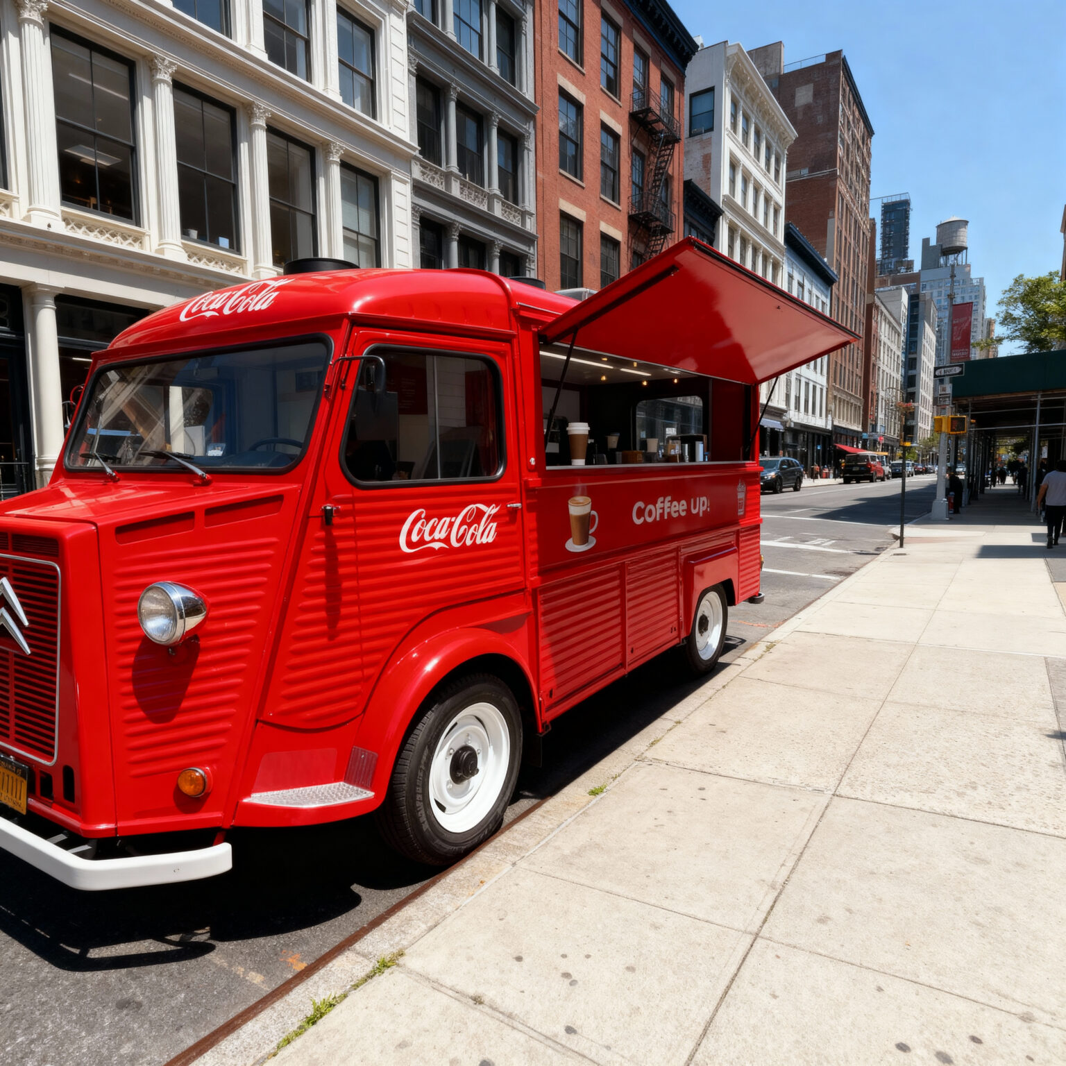 Citroen Food Truck Activations Nvs Street-legal Citroën HY truck used for branded food truck activation with dual vending windows and custom wrap.