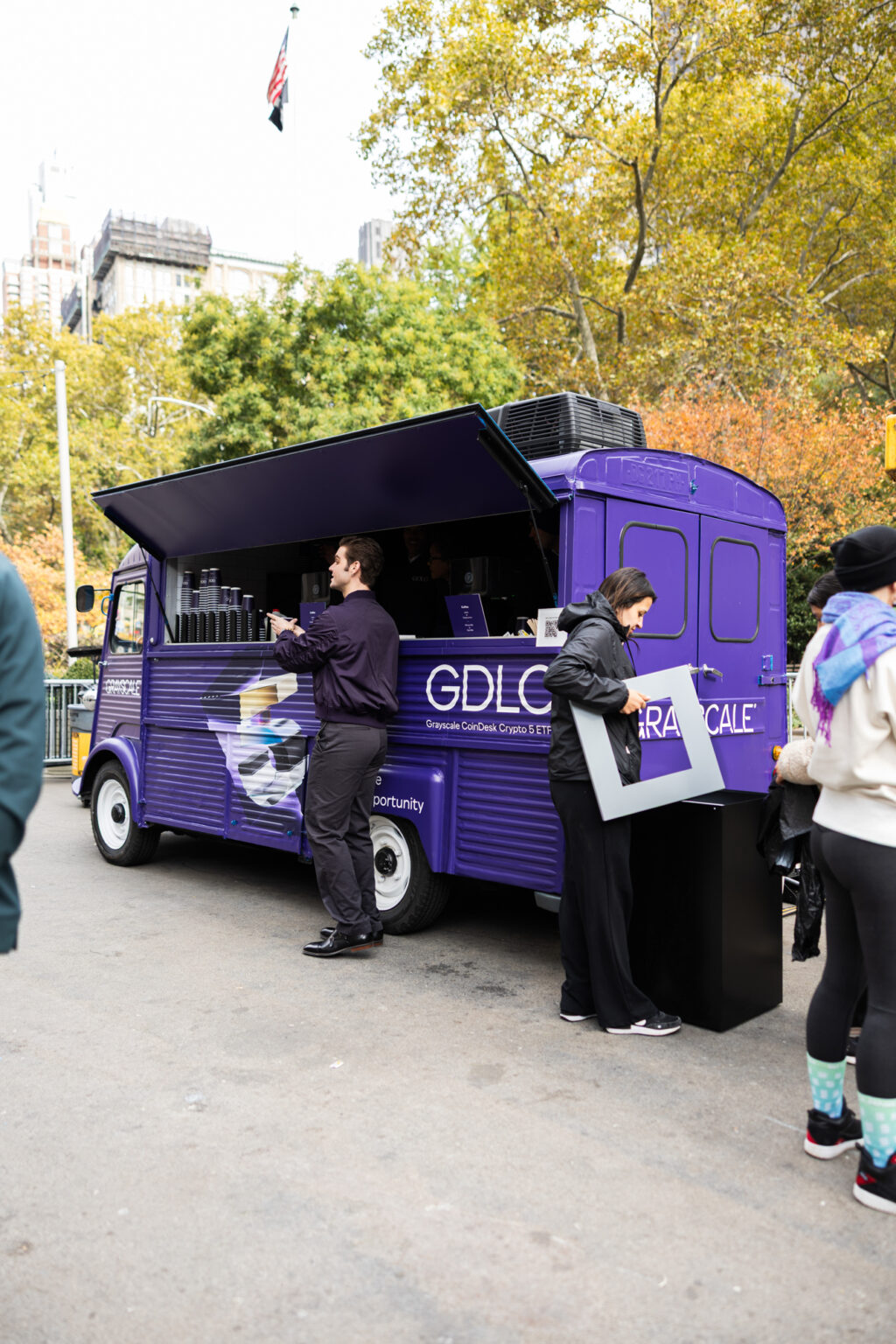 Citroen Esspresso Coffe Truck Holiday Pop Up Full experiential setup featuring Citroën coffee truck and modular container studio fabricated by NVS Visuals. Holiday truck pop up holiday activation Citroen food truck