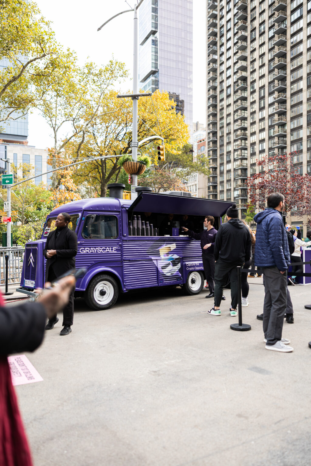 Citroen Esspresso Coffe Truck Holiday Pop Up Full experiential setup featuring Citroën coffee truck and modular container studio fabricated by NVS Visuals. Holiday truck pop up holiday activation Citroen food truck