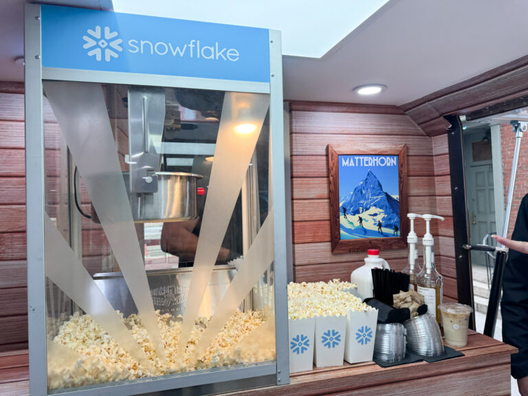 Snowflake: snowflake school bus pop coffee fintech tech activation