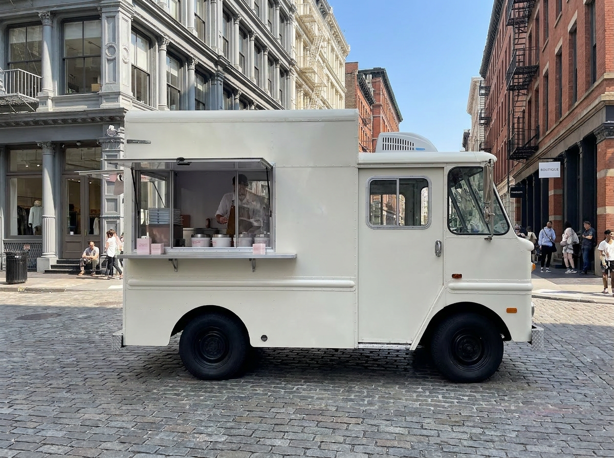 Vintage Ice Cream truck pop up branded activation sampling turck Vintage Ice Cream truck pop up branded activation sampling turck