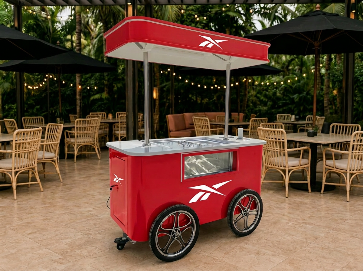 NVS Sampling Ice Cream Cart NVS branded sampling ice cream cart