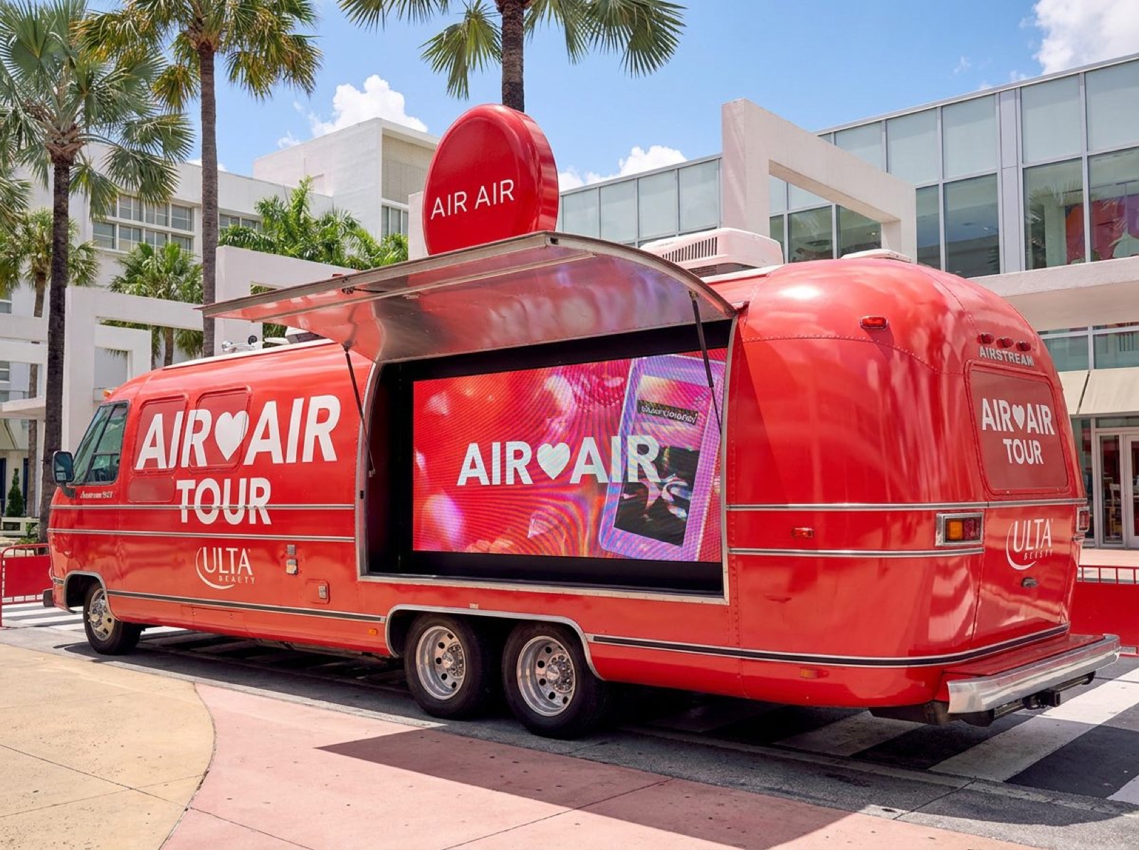 1984 Airstream RV — travel activation concept Concept render of Airstream RV wrapped for an AIR AIR LATAM travel activation in red