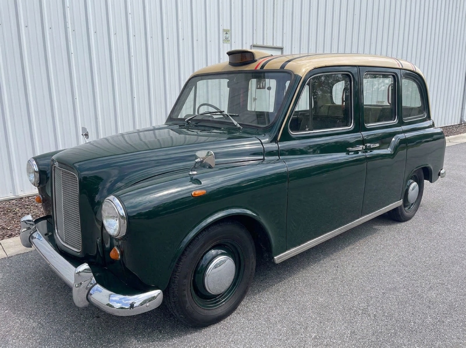 London Cab Reference Left Classic London cab, front 3/4 left reference shot before branding