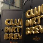 3D gold Club Dirty Brew lettering fabricated by NVS