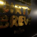 3D gold drip letters installed on the Club Dirty Brew truck