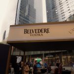 Belvedere branded cart serving baked goods from L'Appartement