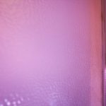 Glowing architectural film panel detail, Tatcha tea pavilion
