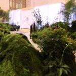 Preserved moss over sculpted foam mound, Tatcha Grand Central moss garden