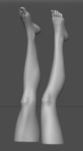 3D model of the Calzedonia legs topper, front view