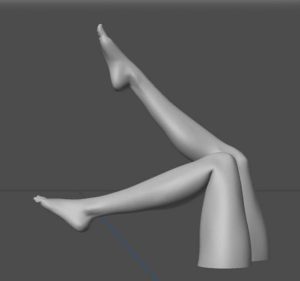 3D model of the Calzedonia legs topper, side view