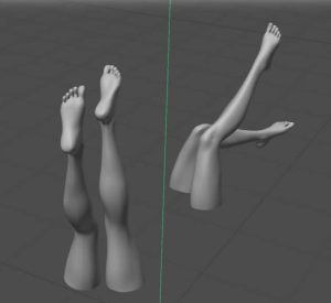 3D model of both Calzedonia leg pairs for the roof topper