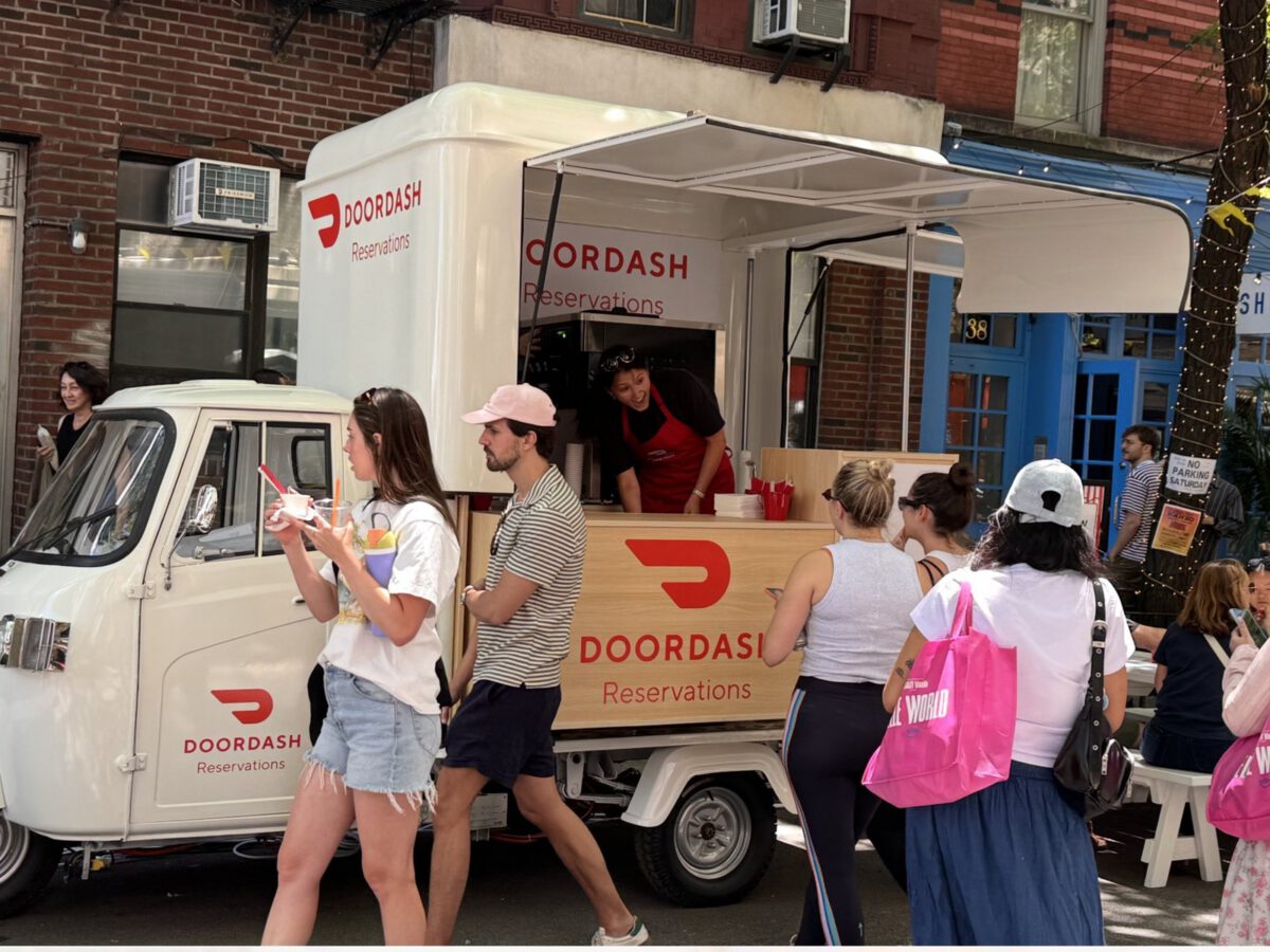 DoorDash branded tuk tuk DoorDash branded tuk tuk activation with counter service
