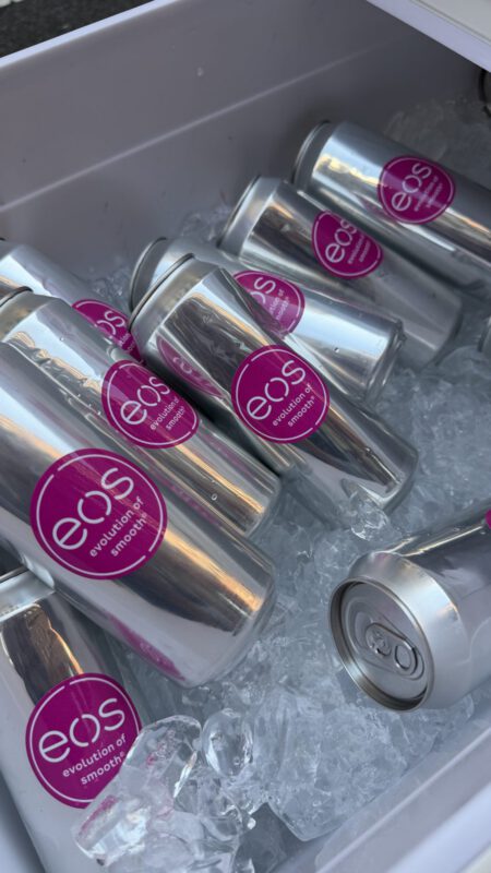 eos cans on ice eos canned drinks on ice ready for service