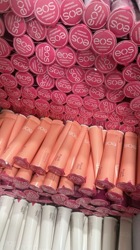eos popsicle stock Packaged eos popsicles in five shade-matched flavors stocked in the freezer