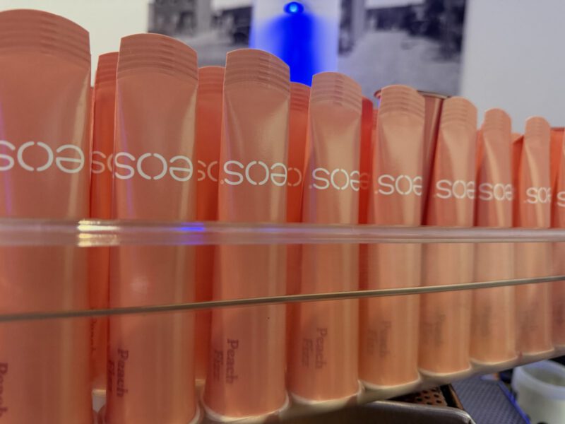 eos popsicles shelf Custom eos popsicles in branded packaging lined up on a shelf